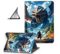 DISUOFEART for All-New Amazon Fire HD 10 Tablet Case(13th/11th Gen, 2023/2021 Release), Slim Lightweight Stand Cover with Auto Sleep/Wake, Dragon Warrior Mountain Battle