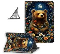 DISUOFEART for All-New Kindle Paperwhite 12th Generation (2024 Release) & Kindle Colorsoft 2024/2025 Case 7", Slim Lightweight Stand Cover with Auto Sleep/Wake, Brown Bear Moon Wildflower