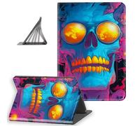 DISUOFEART for All-New Kindle Paperwhite 12th Generation (2024 Release) & Kindle Colorsoft 2024/2025 Case 7", Slim Lightweight Stand Cover with Auto Sleep/Wake, Neon Skull with Cosmic Eyes