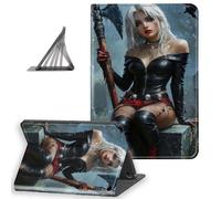 DISUOFEART for Amazon Fire HD 8/8 Plus Tablet Case(12th/ 10th Generation, 2024/2022/2020 Release), Slim Lightweight Stand Cover with Auto Sleep/Wake, Gothic Girl with Axe in Graveyard