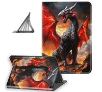 DISUOFEART for Amazon Fire HD 8/8 Plus Tablet Case(12th/ 10th Generation, 2024/2022/2020 Release), Slim Lightweight Stand Cover with Auto Sleep/Wake, Dragon with Red Lightning Wings