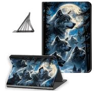 DISUOFEART for Amazon Fire HD 8 Tablet Case(8th / 7th / 6th Generation, 2018/2017 / 2016 Release), Slim Lightweight Stand Cover with Auto Sleep/Wake, Wolves Howling Beneath Full Moon