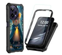 DISUOFEART for Cricket Icon Plus 2026 Phone Case with Tempered Glass Screen Protector, Shockproof TPU Cover, Reinforced Corners, Anti-Scratch, Full Protection, Cute Little Mouse