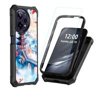 DISUOFEART for Cricket Icon Pro 2026 Case with Tempered Glass Screen Protector, Shockproof TPU Cover, Reinforced Corners, Anti-Scratch, Full Protection, Pavilions and Towers on Lake