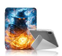 DISUOFEART for iPad 10th Generation Case, Wizard Casting Fire Magic Spell Clear Protective Cover with Pencil Holder, Multi-Angle Folding Y-Shaped Stand & Auto Sleep/Wake Function