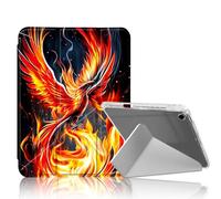 DISUOFEART for iPad 9th/ 8th/ 7th Generation Case 10.2 Inch, Phoenix Rising from The Ashes Slim Stylish Clear Protective Cover with Pencil Holder, Multi-Angle Folding Y-Shaped Stand & Auto Sleep/Wake