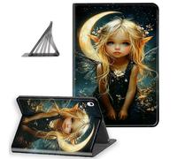 DISUOFEART for iPad A16 Case/iPad 10th Generation Case（2025/2022, Slim Lightweight Stand Cover with Auto Sleep/Wake, Little Elf Fairy with Moon