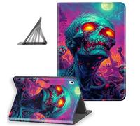 DISUOFEART for iPad A16 Case/iPad 10th Generation Case（2025/2022, Slim Lightweight Stand Cover with Auto Sleep/Wake, Neon Zombie Horde Under Full Moon