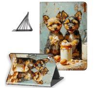 DISUOFEART for iPad A16 Case/iPad 10th Generation Case（2025/2022, Slim Lightweight Stand Cover with Auto Sleep/Wake, Puppies Stealing Cake & Eggs