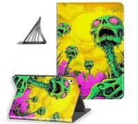 DISUOFEART for iPad A16 Case/iPad 10th Generation Case（2025/2022, Slim Lightweight Stand Cover with Auto Sleep/Wake, Neon Green Zombie Toxic Horde