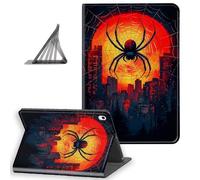 DISUOFEART for iPad A16 Case/iPad 10th Generation Case（2025/2022, Slim Lightweight Stand Cover with Auto Sleep/Wake, Black Spider with City Sunset