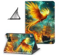 DISUOFEART for iPad A16 Case/iPad 10th Generation Case（2025/2022, Slim Lightweight Stand Cover with Auto Sleep/Wake, Golden Phoenix Pirate Ship