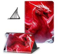 DISUOFEART for iPad A16 Case/iPad 10th Generation Case（2025/2022, Slim Lightweight Stand Cover with Auto Sleep/Wake, Fiery Red Dragon on Snowy Rocks