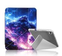 DISUOFEART for iPad Air 11 inch Case 2025/2024, Storm Giant CVolcanic Clouds Clear Protective Cover with Pencil Holder, Multi-Angle Folding Y-Shaped Stand & Auto Sleep/Wake Function