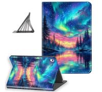 DISUOFEART for iPad Air 11 Inch Case 2026/2025/ 2024, Slim Lightweight Stand Cover with Auto Sleep/Wake, Northern Lights Lake Reflection