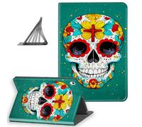 DISUOFEART for iPad Air 11 Inch Case 2026/2025/ 2024, Slim Lightweight Stand Cover with Auto Sleep/Wake, Sugar Skull Floral Cross