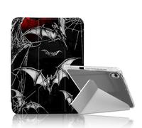 DISUOFEART for iPad Air 13 inch Case 2024, Bats Flying by Spider Webs Slim Stylish Clear Protective Cover with Pencil Holder, Multi-Angle Folding Y-Shaped Stand & Auto Sleep/Wake Function