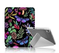 DISUOFEART for iPad Air 13 inch Case 2024, Forest Flora Fauna Slim Stylish Clear Protective Cover with Pencil Holder, Multi-Angle Folding Y-Shaped Stand & Auto Sleep/Wake Function