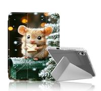 DISUOFEART for iPad Air 13 inch Case 2024, Mouse Mailbox Letter Stylish Clear Protective Cover with Pencil Holder, Multi-Angle Folding Y-Shaped Stand & Auto Sleep/Wake Function