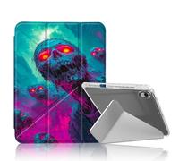 DISUOFEART for iPad Air 13 inch Case 2024, Neon Zombie Horde Wall Decor Stylish Clear Protective Cover with Pencil Holder, Multi-Angle Folding Y-Shaped Stand & Auto Sleep/Wake Function