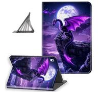 DISUOFEART for iPad Air 13 Inch Case 2025/2024, Slim Lightweight Stand Cover with Auto Sleep/Wake, Black Dragon with Purple Scales
