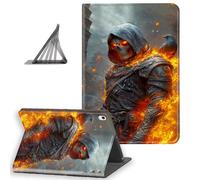 DISUOFEART for iPad Air 13 Inch Case 2025/2024, Slim Lightweight Stand Cover with Auto Sleep/Wake, Flaming Skeleton with Crow
