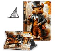 DISUOFEART for iPad Air 13 Inch Case 2025/2024, Slim Lightweight Stand Cover with Auto Sleep/Wake, Steampunk Squirrel Gent in Autumn City