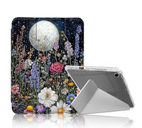 DISUOFEART for iPad Air 3rd Generation/iPad Pro 10.5 Inch Case, Wildflower Under The Moonlight Slim Clear Case with Pencil Holder, Y-Shaped Stand & Auto Sleep/Wake Protective Cover
