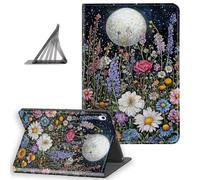 DISUOFEART for iPad Air 6th/ 5th/ 4th Generation Case, Slim Lightweight Stand Cover with Auto Sleep/Wake, Wildflower Under The Moonlight