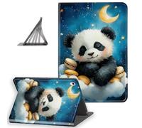 DISUOFEART for iPad Air 6th/ 5th/ 4th Generation Case, Slim Lightweight Stand Cover with Auto Sleep/Wake, Panda Cub on Cloud with Macarons