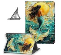 DISUOFEART for iPad Air 6th/ 5th/ 4th Generation Case, Slim Lightweight Stand Cover with Auto Sleep/Wake, Mermaid Sun Ocean Waves