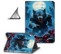 DISUOFEART for iPad Air 6th/ 5th/ 4th Generation Case, Slim Lightweight Stand Cover with Auto Sleep/Wake, Werewolf Under Full Moon Skulls
