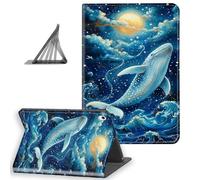 DISUOFEART for iPad Air 6th/ 5th/ 4th Generation Case, Slim Lightweight Stand Cover with Auto Sleep/Wake, Blue Whale Moonlit Ocean Waves