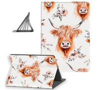 DISUOFEART for iPad Air 6th/ 5th/ 4th Generation Case, Slim Lightweight Stand Cover with Auto Sleep/Wake, Highland Cows in Pastel Colors