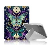 DISUOFEART for iPad mini 7 A17 Pro 2024/ iPad mini 6 2021 Case, Mystic Butterfly Symbols Slim Clear Case with Pencil Holder, Y-Shaped Stand & Auto Sleep/Wake Protective Cover