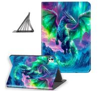 DISUOFEART for iPad Pro 11 Inch Case 2024, Slim Lightweight Stand Cover with Auto Sleep/Wake, Aurora Dragon