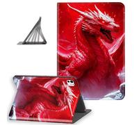 DISUOFEART for iPad Pro 11 Inch Case 2024, Slim Lightweight Stand Cover with Auto Sleep/Wake, Fiery Red Dragon on Snowy Rocks