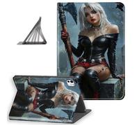 DISUOFEART for iPad Pro 11 Inch Case 2024, Slim Lightweight Stand Cover with Auto Sleep/Wake, Gothic Girl with Axe in Graveyard