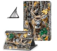DISUOFEART for iPad Pro 11 Inch Case 2025, Slim Lightweight Stand Cover with Auto Sleep/Wake, Camouflage with Deer Forest