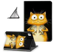 DISUOFEART for iPad Pro 11 Inch Case 2025, Slim Lightweight Stand Cover with Auto Sleep/Wake, Cute Ginger Cat Hold Fish