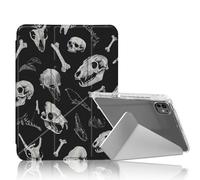 DISUOFEART for iPad Pro 13 inch Case 2024, Animal Bones and Skulls Slim Stylish Clear Protective Cover with Pencil Holder, Multi-Angle Folding Y-Shaped Stand & Auto Sleep/Wake Function