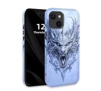 DISUOFEART for iPhone 13 Mini Case with Double Layer Protection - Film Design 2 in 1 Phone Cover, Angry Dragon Head Hard Back Panel + Soft TPU Inner