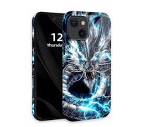 DISUOFEART for iPhone 13 Mini Case with Double Layer Protection - Film Design 2 in 1 Phone Cover, Electrocelestial Dragon Hard Back Panel + Soft TPU Inner