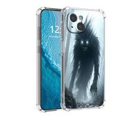 DISUOFEART for iPhone 14 Case, Anti-Scratch Transparent Hard Back Phone Cover, Shadowy Beast in Misty Forest Clear Slim Shockproof Military-Grade Protection