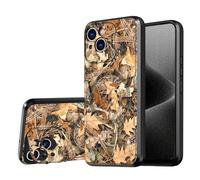 DISUOFEART for iPhone 14 Plus Case, Camouflage Autumn Leaf Litter Military-Grade Shockproof Protection, Camera Lens Protector & Adjustable Kickstand, Heavy Duty Drop Protection