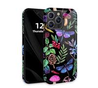 DISUOFEART for iPhone 14 Pro Case with Double Layer Protection - Film Design 2 in 1 Phone Cover, Forest Flora Fauna Hard Back Panel + Soft TPU Inner