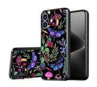 DISUOFEART for iPhone 16 Plus Case, Forest Flora Fauna Military-Grade Shockproof Protection, Camera Lens Protector & Adjustable Kickstand, Heavy Duty Drop Protection