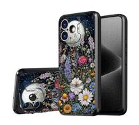 DISUOFEART for iPhone 16 Plus Case, Wildflower Under The Moonlight Military-Grade Shockproof Protection, Camera Lens Protector & Adjustable Kickstand, Heavy Duty Drop Protection