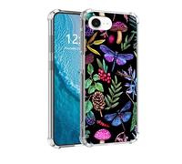 DISUOFEART for iPhone 16E Case with Pattern Design, Anti-Scratch Transparent Hard Back Phone Cover, Forest Flora Fauna Clear Slim Shockproof Military-Grade Protection
