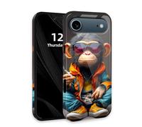 DISUOFEART for iPhone 17 Air Case with Double Layer Protection - Film Design 2 in 1 Phone Cover, Cool Chimp in Sunglasses Hard Back Panel + Soft TPU Inner